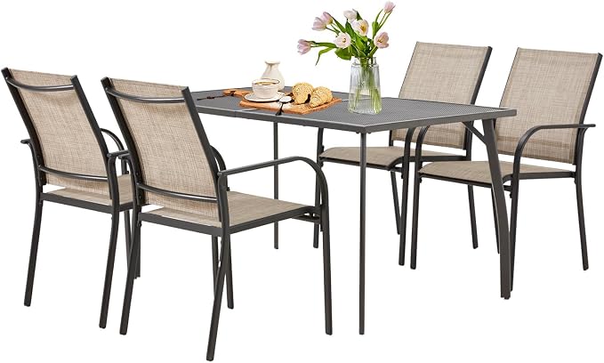 AECOJOY 5 Piece Patio Table and Chair Set by AECOJOY