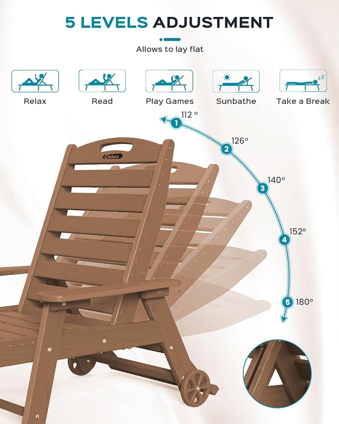 Ciokea Lounge Chair Outdoor, Oversized Chaise Lounge Chair - Image 4