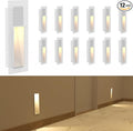 12 Pack Trimless Recessed Step Lights, 2W 3000K Warm White Wall Light, Indoor by Hengsense