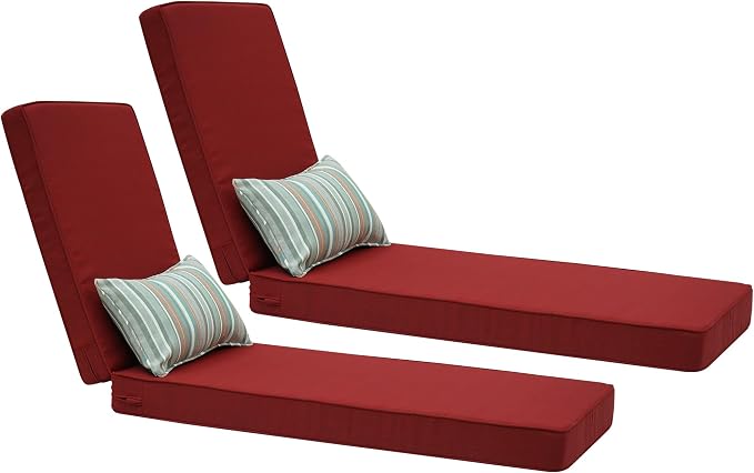 Outdoor Chaise Lounge Cushions, Olefin Lounge Cushion, Rainproof Color by Unknown