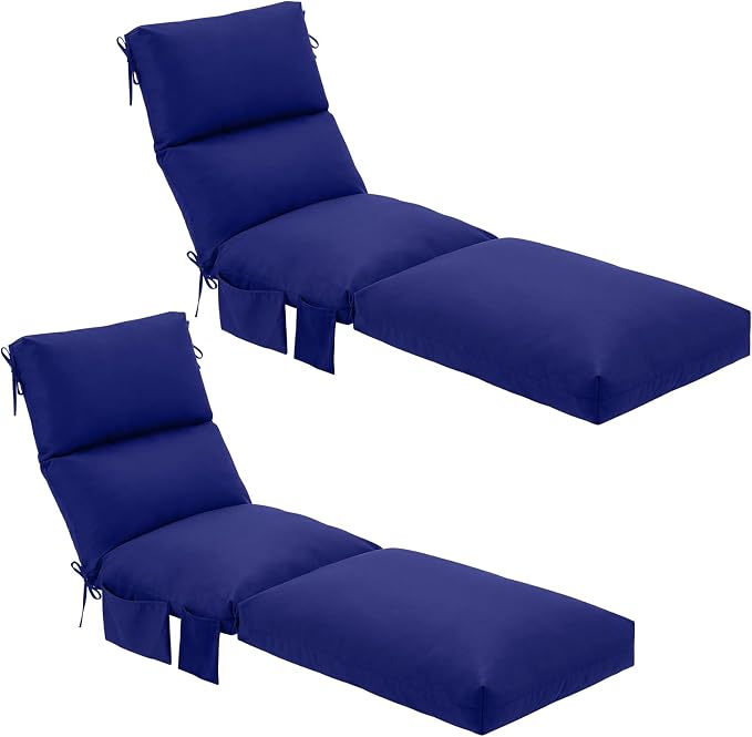 Kigley 2 Pcs Chaise Lounge Cushions, 77.9 x 20.5 x 4.7 Inch Outdoor Lounge by Kigley