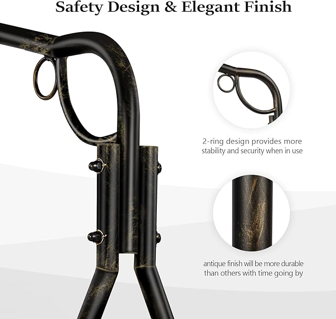 VINGLI Metal Porch Swing Frame, Heavy Duty 660 LBS Limit Steel Porch Swing Stand - Image 5