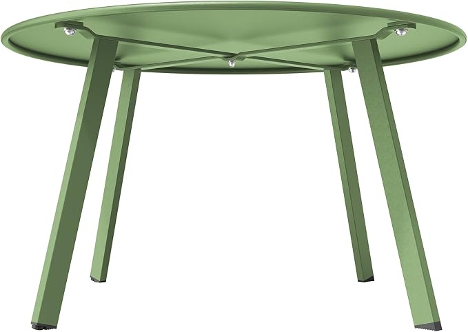 Grand patio Outdoor Round Coffee Table, 28-inch Patio Side Table, Sage Green - Image 8