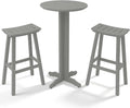 3-Piece Outdoor Bar Table Set, HDPE Patio Dining Set, 1 Round Bar Table & 2 Bar by KULAMOONLIFEHOUSE