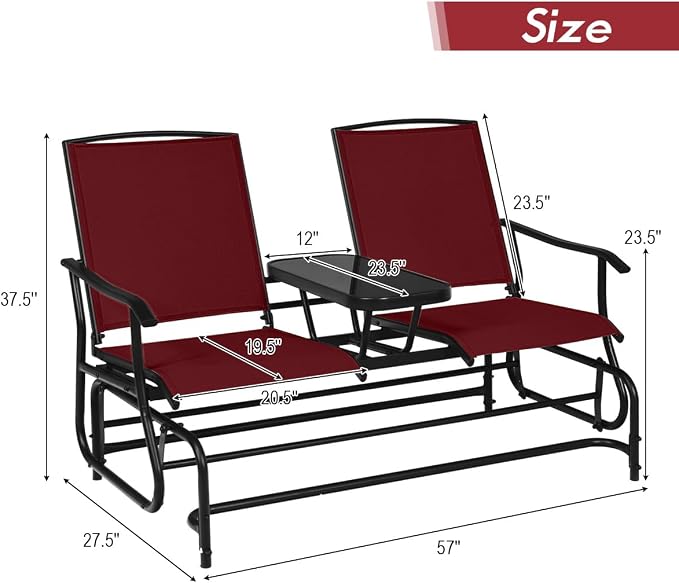 Giantex Outdoor Glider, Rocking Chair - Image 3