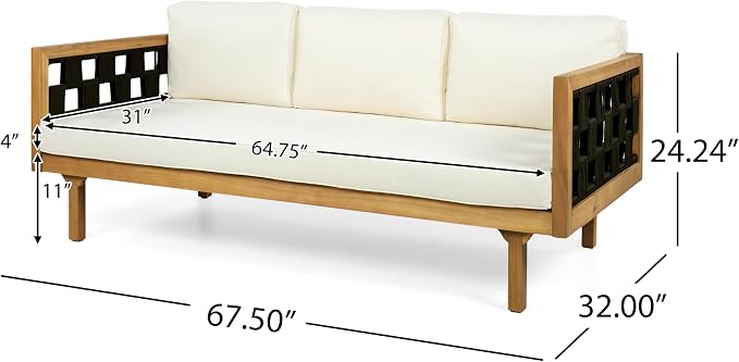 Christopher Knight Home Rosie Acacia Wood Outdoor Daybed Sofa - Image 2