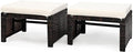 Tangkula 2 Pieces Patio Rattan Ottomans, All Weather Outdoor Footstool Footrest by TANGKULA