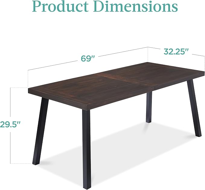 Best Choice Products 6-Person Indoor Outdoor Acacia Wood Dining Table, Picnic - Image 2