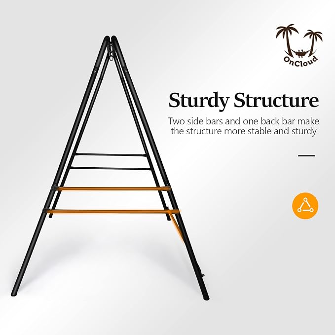ONCLOUD Outdoor Hanging Chair Stand, Heavy-Duty 450 LBS Support Outdoor Hammock - Image 2