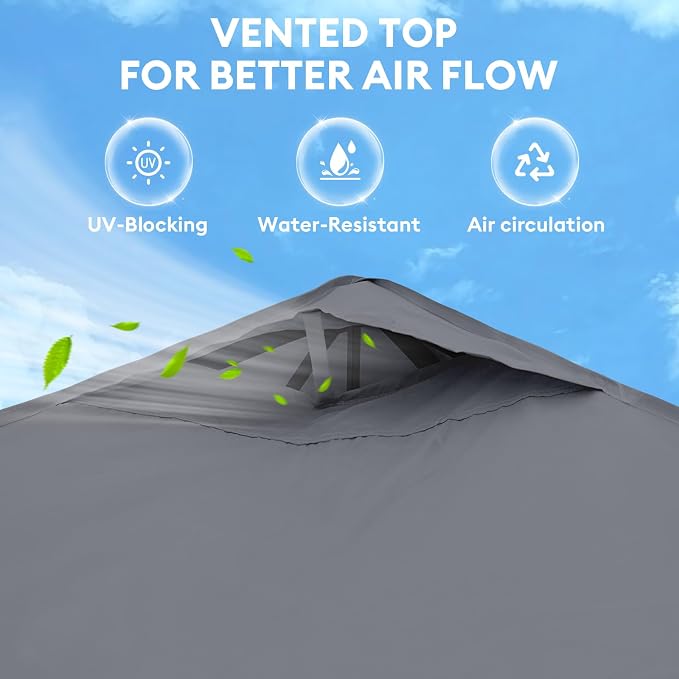 10x10 Pop Up Canopy with Sidewalls, Instant Heavy Duty Canopy Tent - Image 5