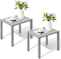 Crestlive Products Outdoor Side Table Set of 2, Aluminum Small Rectangular by CrestliveProducts