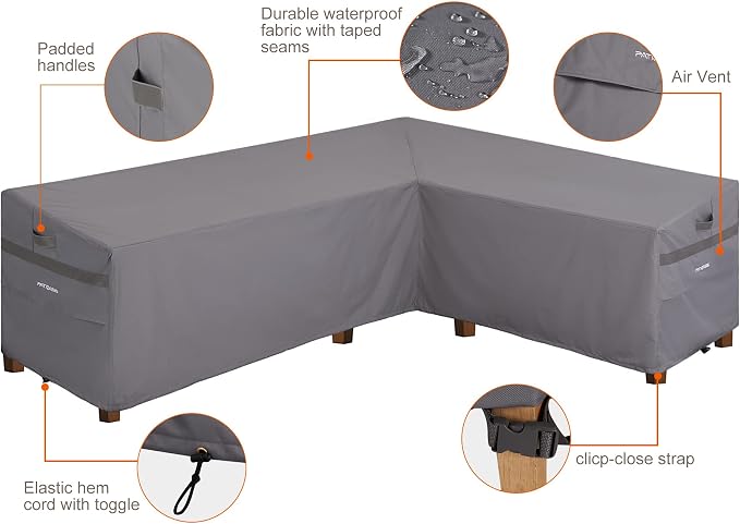 Sectional Outdoor Furniture Cover Waterproof, Right Facing Patio Deck Lounge - Image 4