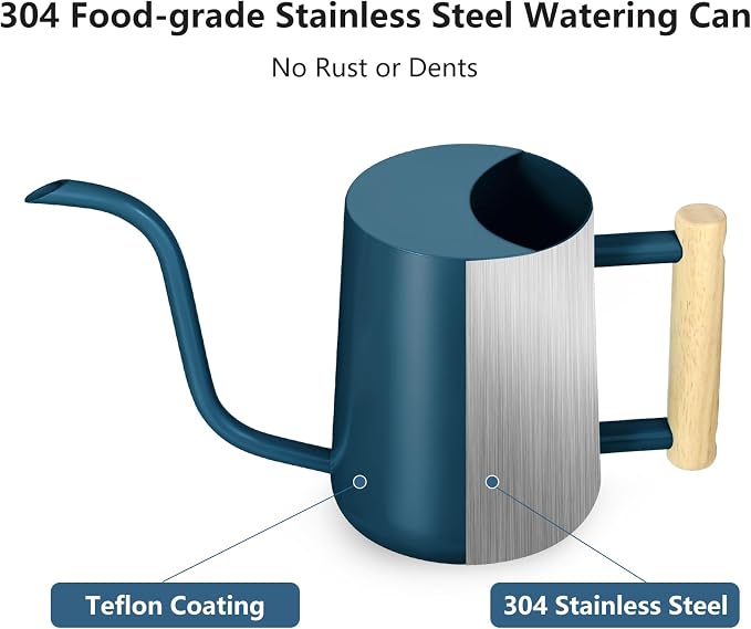 Watering Can Indoor Plants, 35oz Small Stainless Steel Metal Watering Can - Image 6