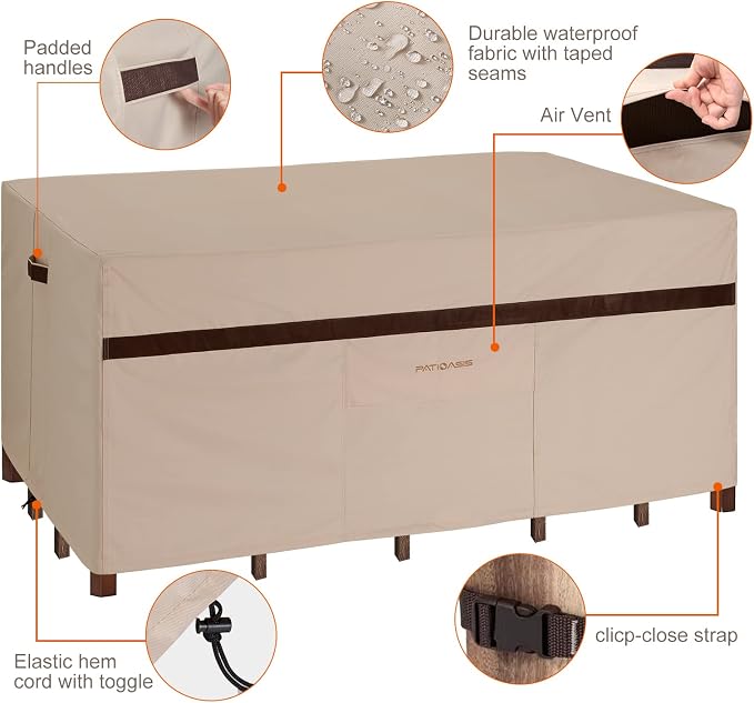 Rectangle Outdoor Dining Set Cover - Image 4
