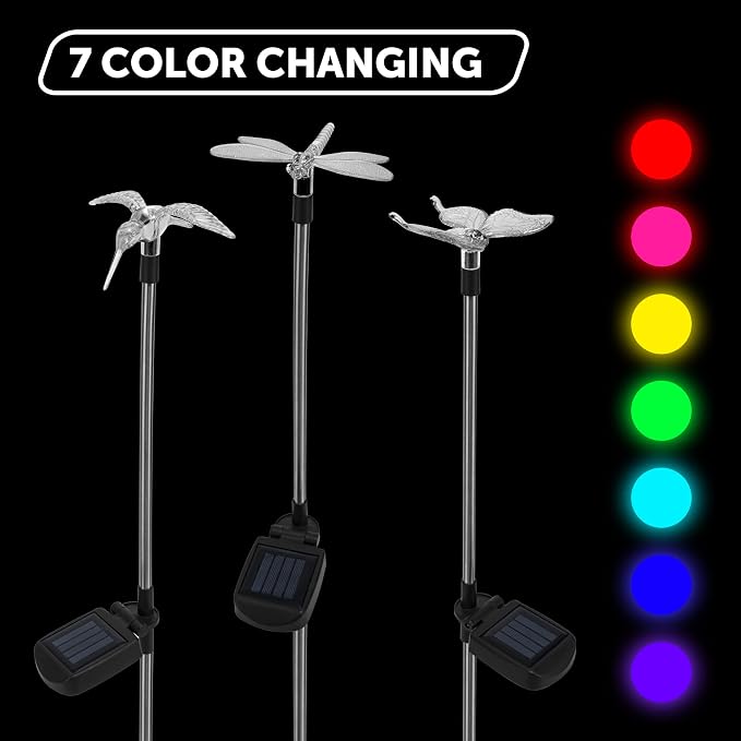 GIGALUMI Solar Garden Lights, 6 Pack Solar Butterfly Lights Decoration - Image 8