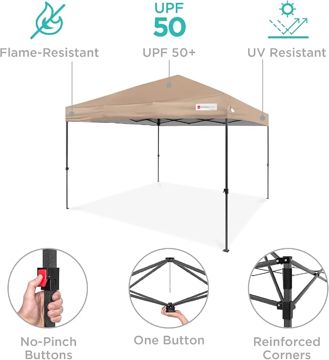 Best Choice Products 10x10ft Pop Up Canopy Tent, Outdoor Shade, 1 Person 1 - Image 4