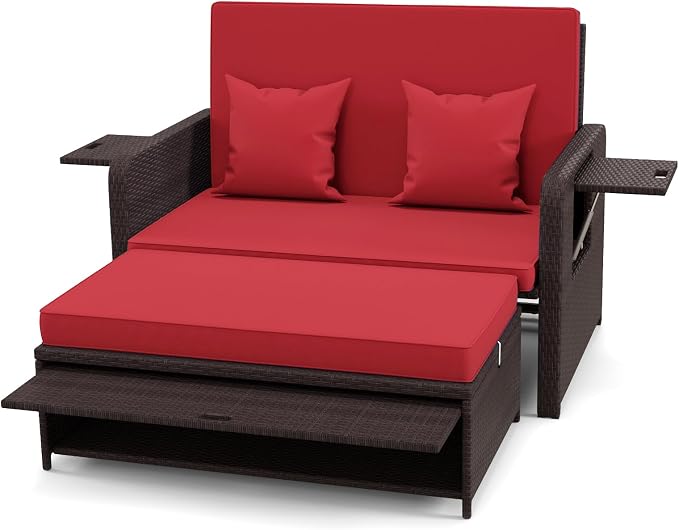 RELAX4LIFE Wicker Patio Outdoor Daybed by RELAX4LIFE