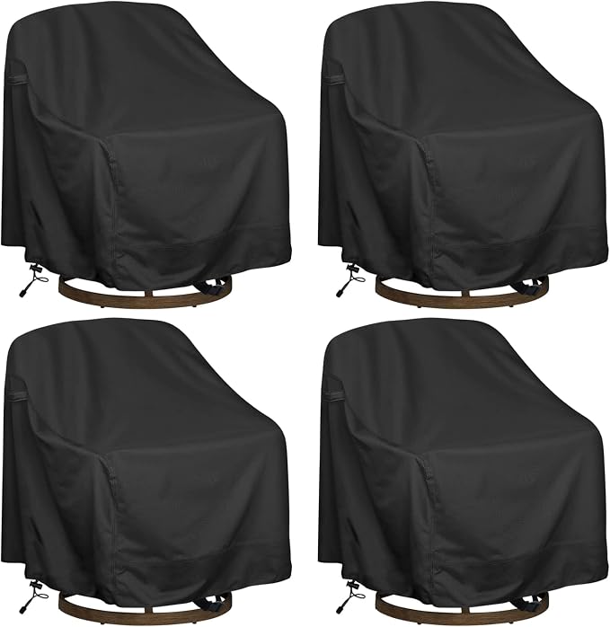 Outdoor Swivel Lounge Chair Cover 4 Pack, Waterproof Heavy Duty Outdoor Chair by HI%C2%B7%C2%B7%C2%B7YOURCOVER