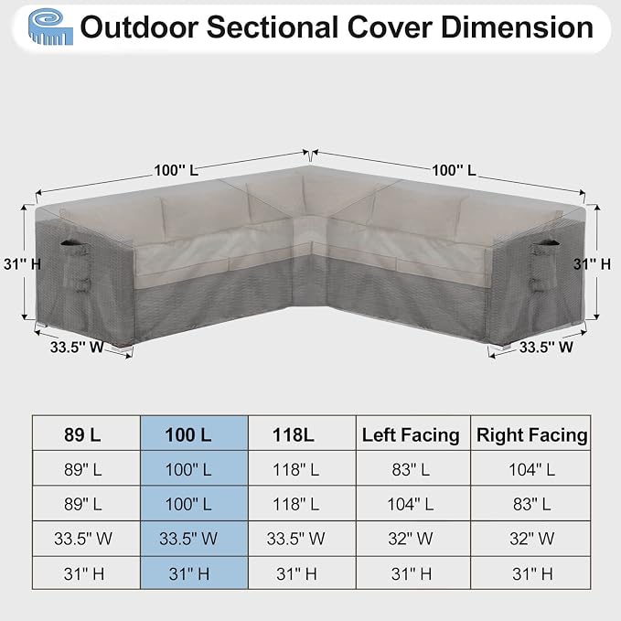 OutdoorLines Waterproof Outdoor Patio Sectional Cover - Image 2