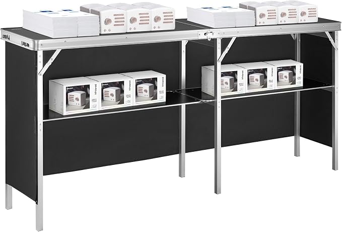 VEVOR Extra Long Folding Portable Bar Tradeshow Podium Table - Image 6