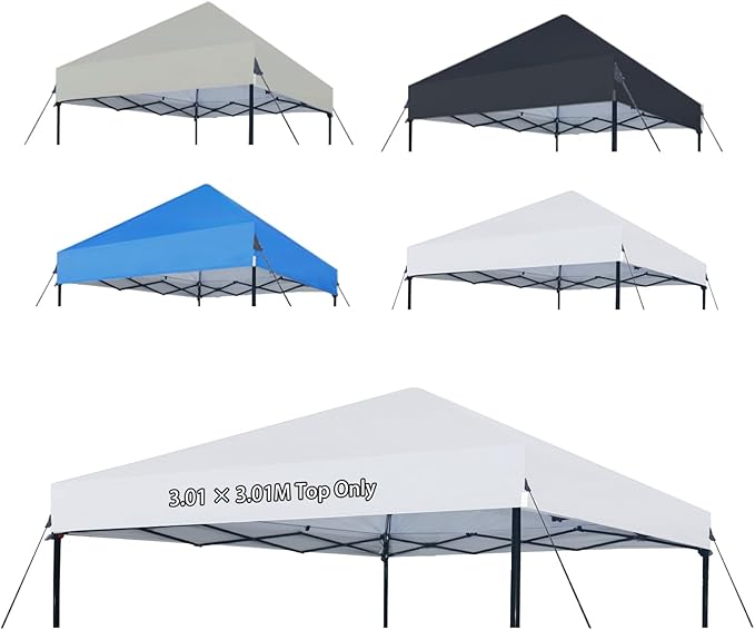 Joramoy 10×10 Canopy Replacement Top Only, Waterproof Pop Up Canopy Tent Top by Home