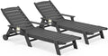 SERWALL Patio Chaise Lounge Chair Set of 2, Poly Lounge Chair by SERWALL