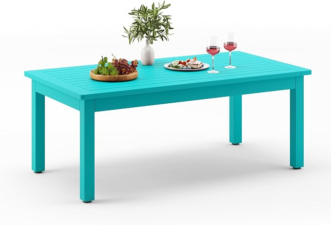 LUE BONA Outdoor Coffee Table Rectangle, 42.5" HDPS Patio Coffee Tables by LUEBONA