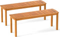 Tangkula Acacia Wood Outdoor Bench, Backless Wooden Garden Bench, Farmhouse by TANGKULA