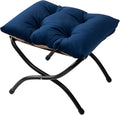 HollyHOME 15" Folding Footrest Stool, Upholstered Small Foldable Ottoman by HollyHOME