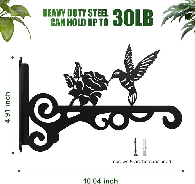 4-Pack Aesthetic Wall Plant Hanger Indoor and Outdoor – 10 Inch Metal Hanging - Image 2