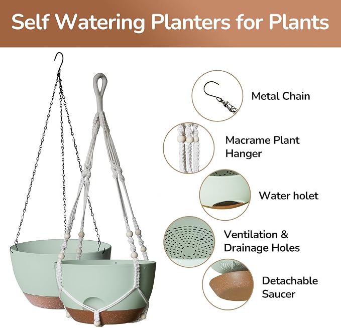 12 Inch Hanging Baskets for Plants Outdoor, Hanging Planters for Indoor Outdoor - Image 4