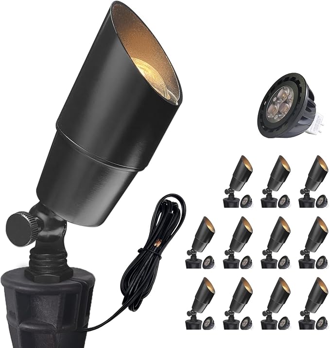 COLOER Brass Low Voltage Landscape Spotlight 12-Pack by COLOER