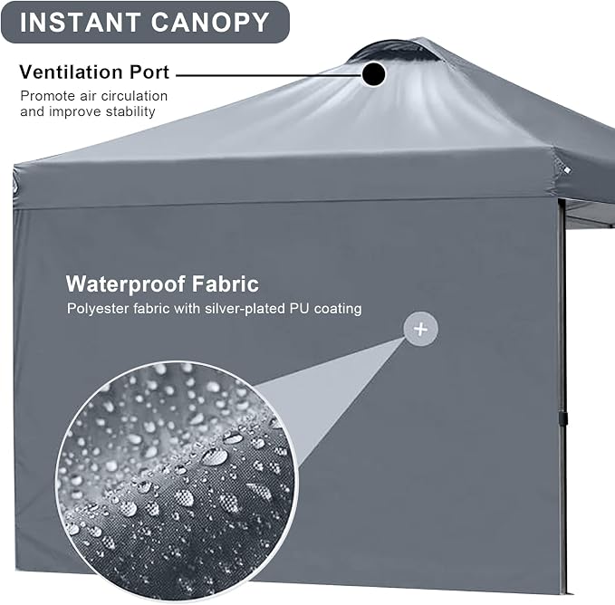 KAMPKEEPER 10x10 Pop-Up Canopy Tent, Waterproof, Portable Shade - Image 3