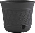 Suncast Lattice Hose Pot for Outdoor Garden Storage, Peppercorn by Suncast