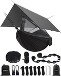 Sunyear Hammock Camping with Rain Fly Tarp and Net, Portable Camping Hammock by SleepSafeSwingFree