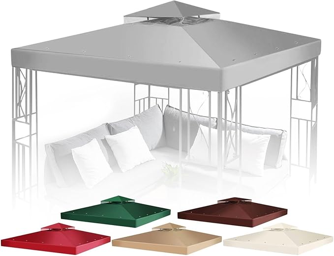 Flexzion Gazebo Cover Replacement Canopy Top 12x12 Ft by Flexzion