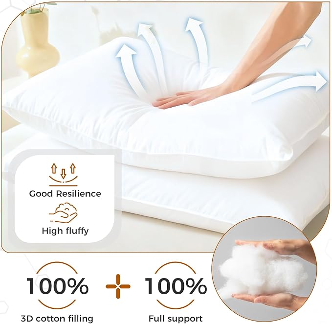Twin Size Bolster & Back Pillow Inserts Replacement Set - Image 5