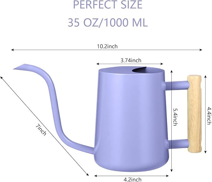 Watering Can Indoor Plants, 35oz Small Stainless Steel Metal Watering Can - Image 7