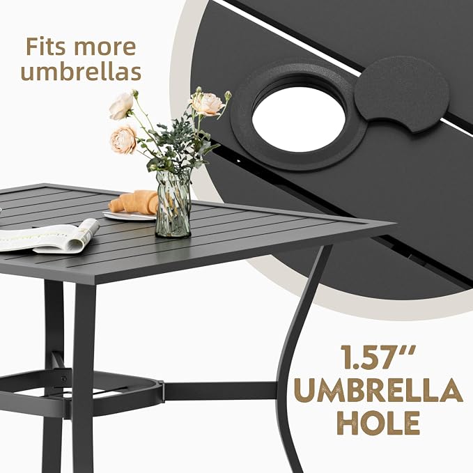 MELLCOM 37''x37'' Outdoor Dining Table - Image 5