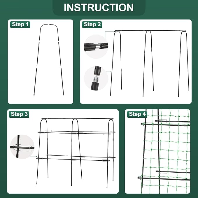Cucumber Trellis for Raised Bed, 4 feet Garden Trellis for Climbing Plants - Image 7