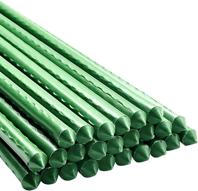 Garden Plant Stakes 48 Inch 4Ft Steel Plant Stick Support, 25 Pack Tomato Stakes by Xuwzenkl