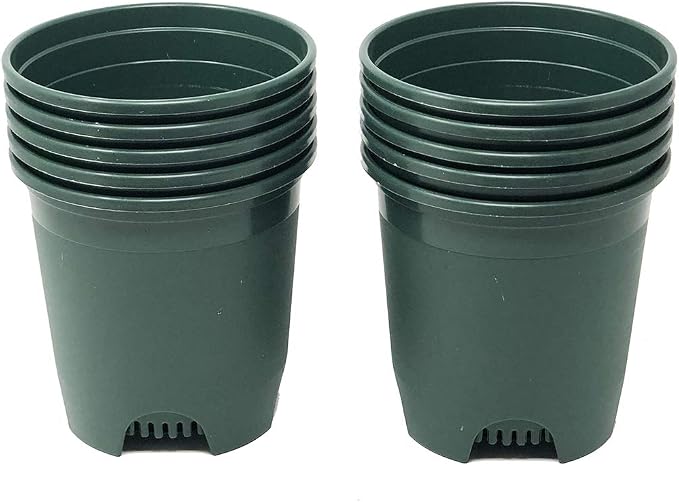 5.5 Inch Gardening Flower Pots 10-Pack Green Pot Liners 0.5 Gallon Nursery Pot - Image 4