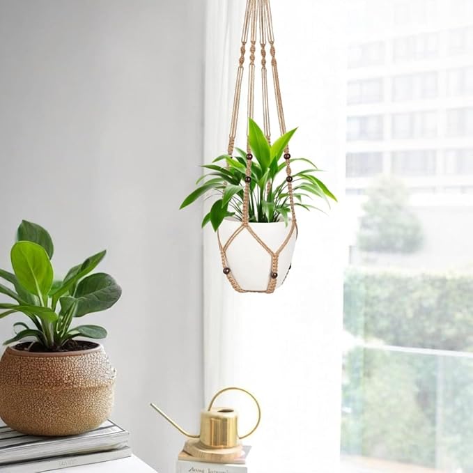 3 Pack Macrame Plant Hanger, Hanging Plant Holder, Boho Home Decor Hanging - Image 6