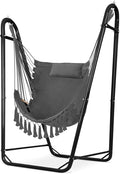 U-Shaped Hammock Chair with Stand, Heavy-Duty and Rustproof Hanging Chair with by UMIKOOL