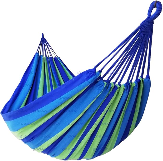 Brazilian Double Hammock 2 Person Extra Large Canvas 250x160cm Total Length by GOCAN