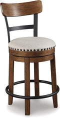 Signature Design by Ashley Valebeck Rustic Farmhouse Swivel Bar Stool – 24.5″ by SignatureDesignbyAshley