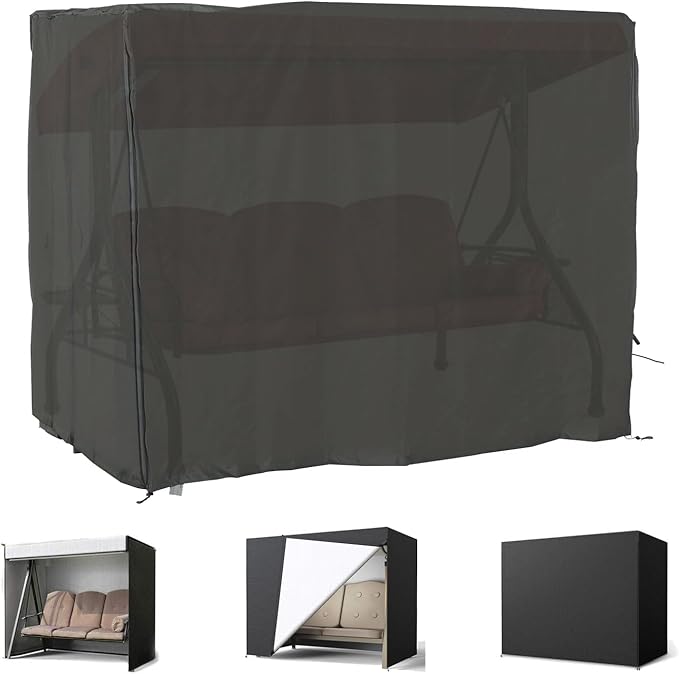 Porch Swing Cover 63 Inch Waterproof 600D Oxford Hanging Outdoor Swing Cover by YHINGG