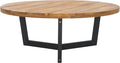 SAFAVIEH Outdoor Collection Leo Natural/Black Solid Wood Round Coffee Table by SAFAVIEH