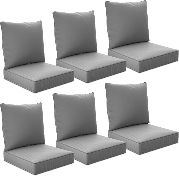 24" x 24" x 6" Outdoor Deep Seat Cushions Set by Unknown