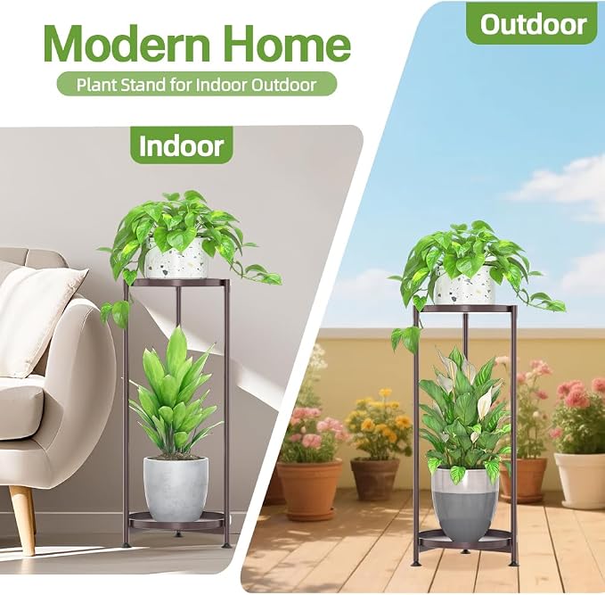 iDavosic.ly 2 Tier Corner Plant Stand Indoor, Tall Vertical Metal Flower Heavy - Image 7